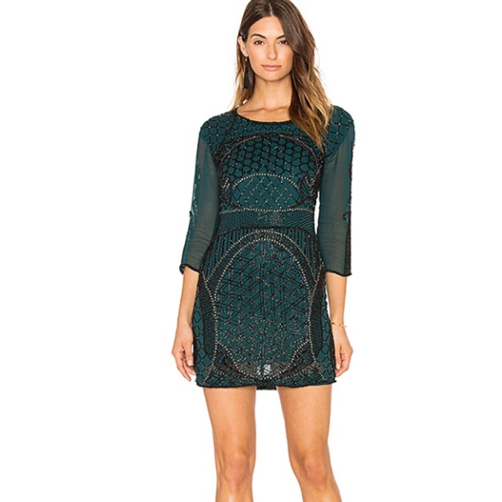 Karina Grimaldi Beth Beaded Mini Dress